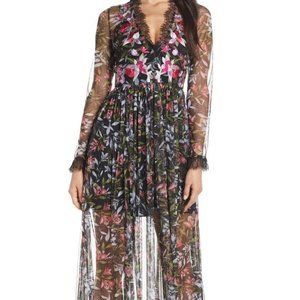 French Connection Embroidered Floral Maxi Dress 6